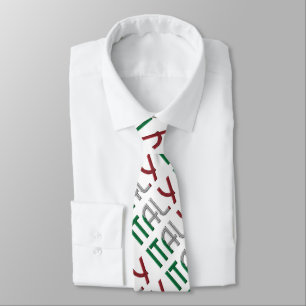 Italien Flag Colors Typografie Pattern Krawatte