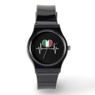 Italien - Flag Heartbeat Armbanduhr