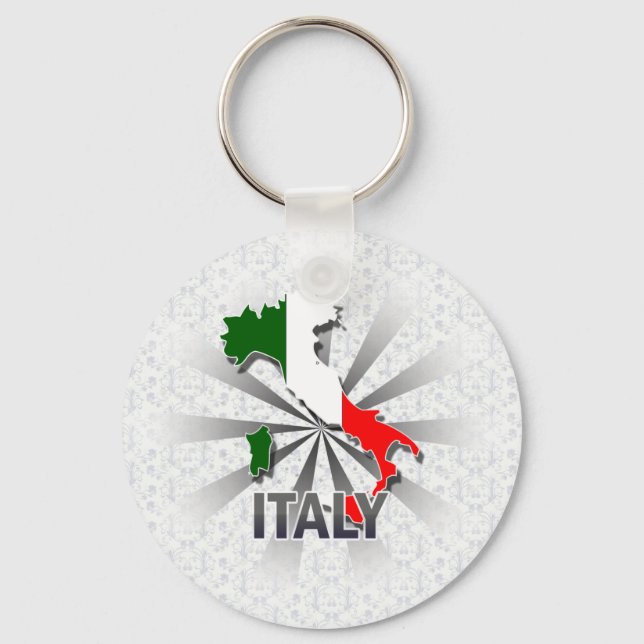 Italien Flag Map 2.0 Schlüsselanhänger (Vorderseite)
