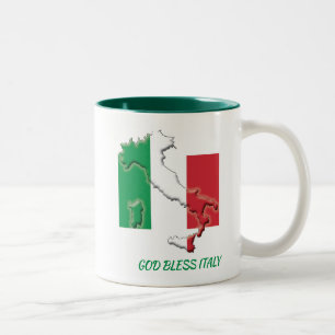 ITALIEN FLAG MAP-Skript individuell angepasst Zweifarbige Tasse