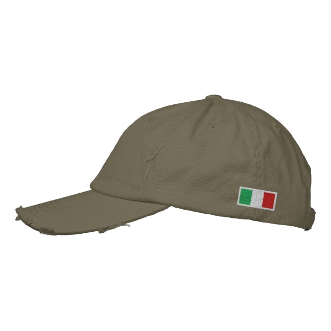 Italien-Flagge Bestickte Baseballkappe (Links)