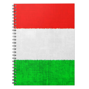 ITALIEN-FLAGGE gewundenes Notizbuch Notizblock