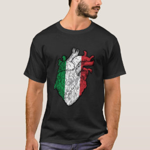 Italien-Flagge Herz Italienische Wurzeln Italienis T-Shirt