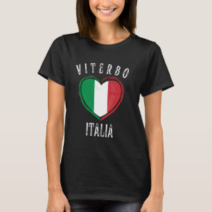 Italien Flagge Herz Viterbo Stadt T-Shirt