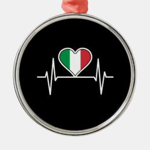 Italien Flagge Herzschlag Ornament Aus Metall