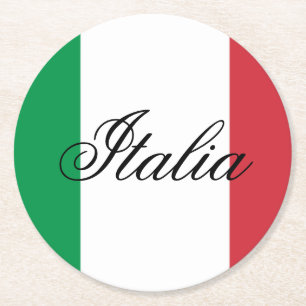 Italien-Flagge Italienischer Stolz Europa Land Runder Pappuntersetzer
