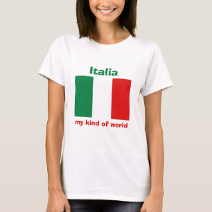 Italien Flagge + Karte + Text T-Shirt