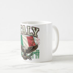 Italien Flagge Patriotischer Adler Feier Kaffeetasse