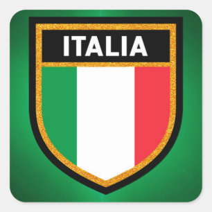 Italien-Flagge Quadratischer Aufkleber