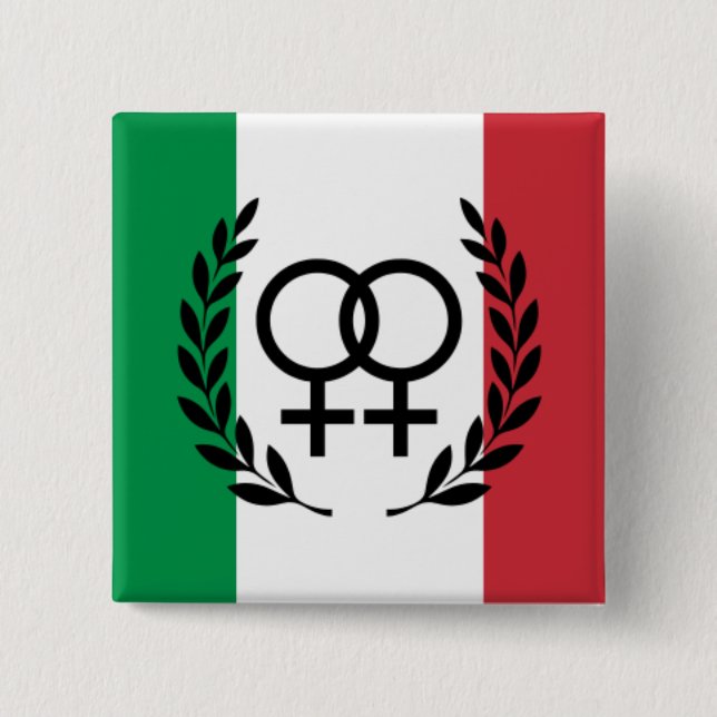 Italien-Flagge Sapphisches Symbol-Abzeichen Button (Vorderseite)