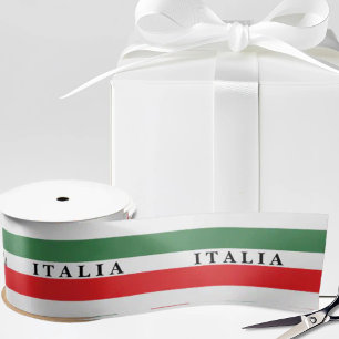 Italien Flagge Streifen auf weißem Satinband
