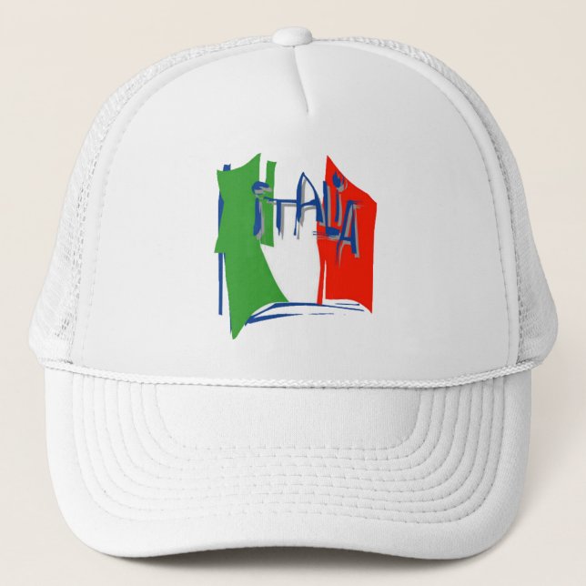 Italien-Flagge Truckerkappe (Vorderseite)