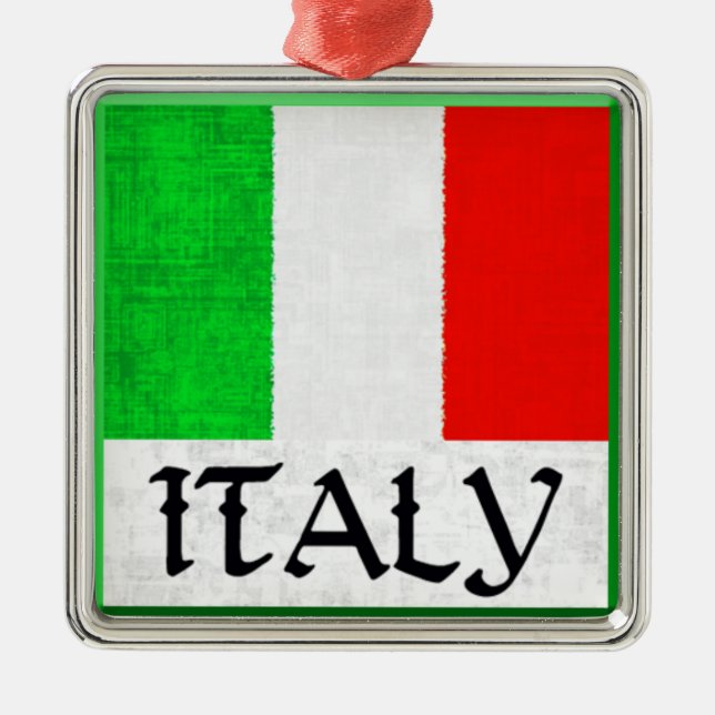 ITALIEN-FLAGGE Verzierung Ornament Aus Metall (Vorne)