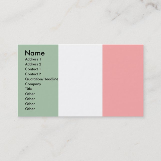 Italien-Flagge Visitenkarte (Vorderseite)