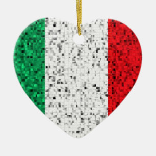 Italien-Flaggen-Glitterverzierung Keramik Ornament