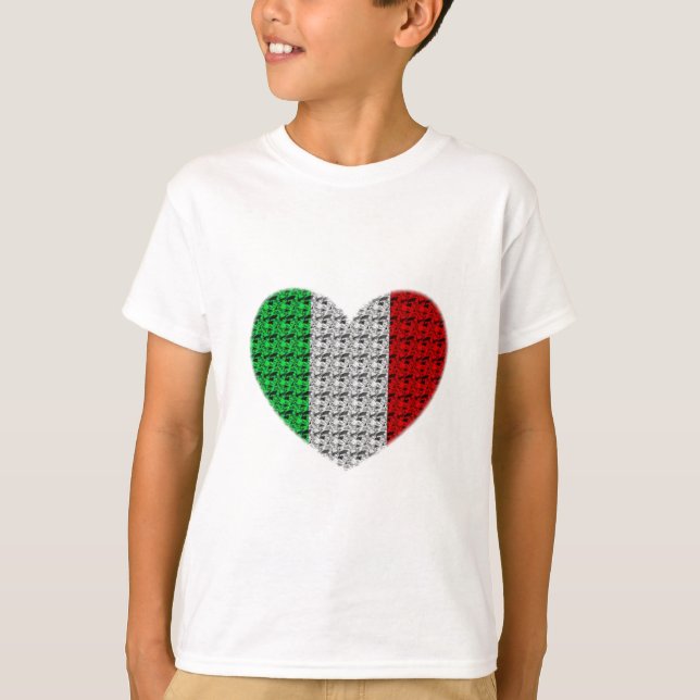 Italien-Flaggen-Herz T-Shirt (Vorderseite)
