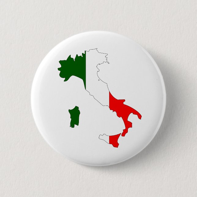 Italien-Flaggen-Karte Größengleich Button (Vorderseite)
