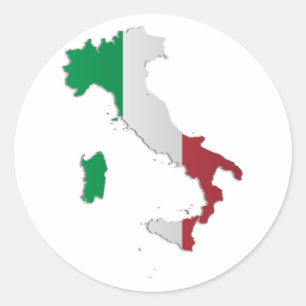 Italien-Flaggen-Karte Runder Aufkleber