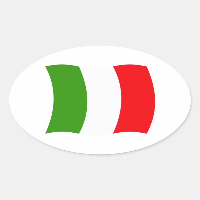 Italien Flaggenaufkleber Ovaler Aufkleber (Vorderseite)