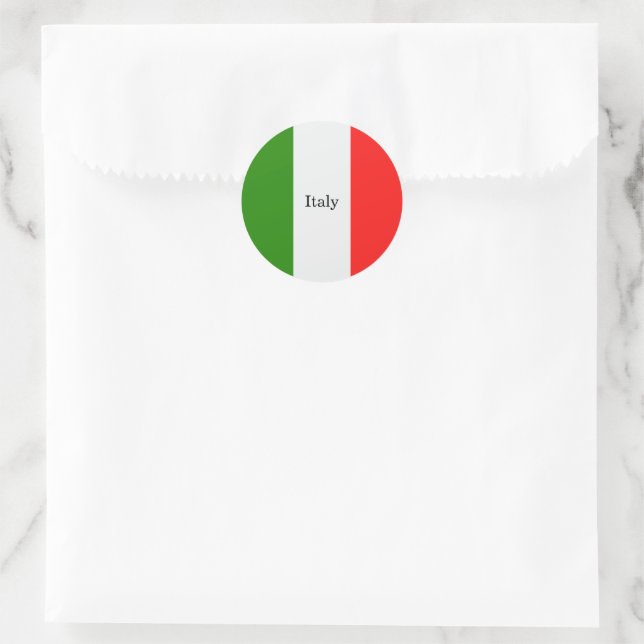 Italien, Flaggenfarben, gekennzeichnet Runder Aufkleber (Tasche)