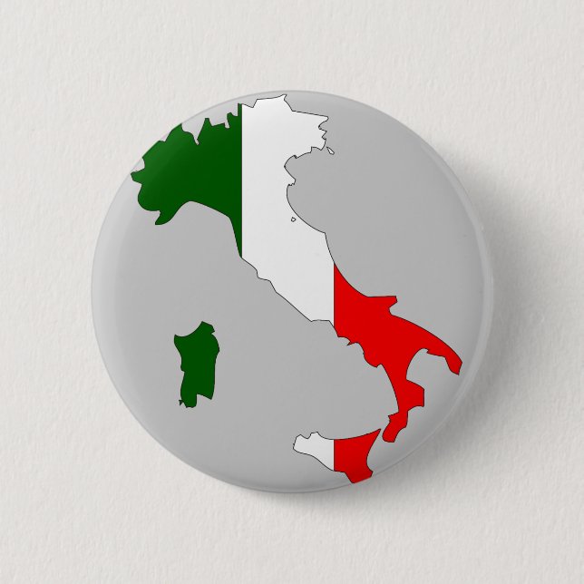 Italien-Flaggenkarte Button (Vorderseite)