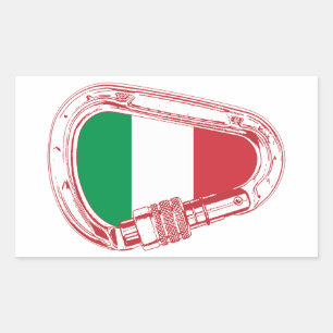 Italien Flaggenschlupfer Carabiner Rechteckiger Aufkleber