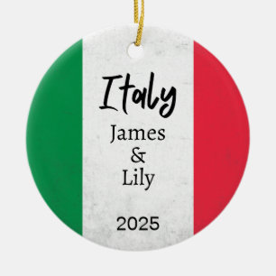 Italien - Flaggenverzierung, Personalisiertes Ital Keramik Ornament