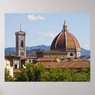 Italien, Florenz, Blick auf den Dom von Florenz Poster