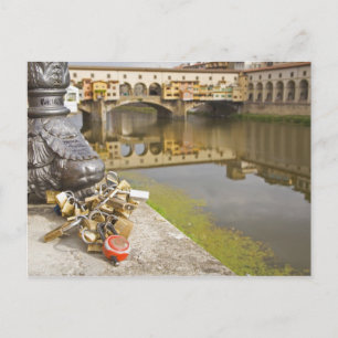 Italien, Florenz, Liebesschlösser und Reflexionen Postkarte