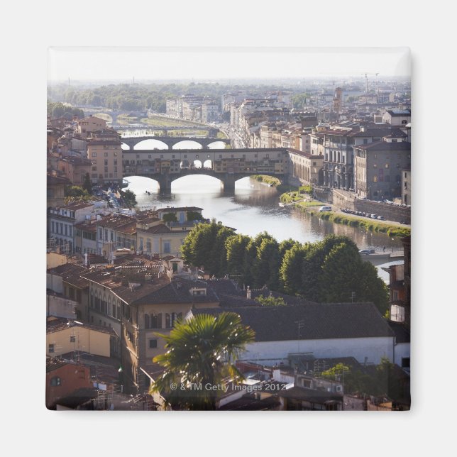 Italien, Florenz, Ponte Vecchio und Fluss Arno Magnet (Vorne)