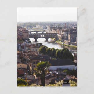 Italien, Florenz, Ponte Vecchio und Fluss Arno Postkarte