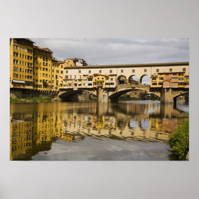 Italien, Florenz, Reflektionen im Arno Poster (Vorne)
