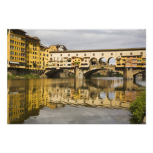 Italien, Florenz, Spiegelungen im Arno Fotodruck