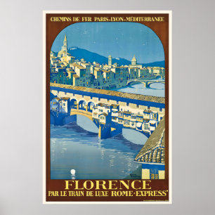 Italien Florenz Vintage Reise Druck Poster