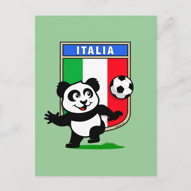 Italien Football Panda Postkarte (Vorderseite)