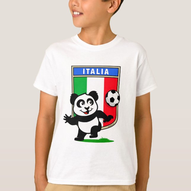 Italien Football Panda T-Shirt (Vorderseite)