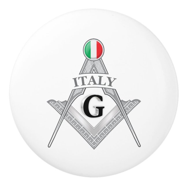Italien Freimaurerei Zeichen Keramikknauf (Vorderseite)