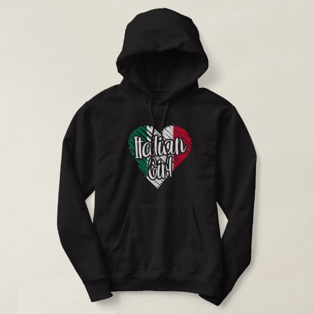 Italien für Girl Italia Herzenflagge für Frauen It Hoodie (Design vorne)