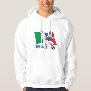 Italien Fußball Fan Kind Dabbing Schulboy Hoodie