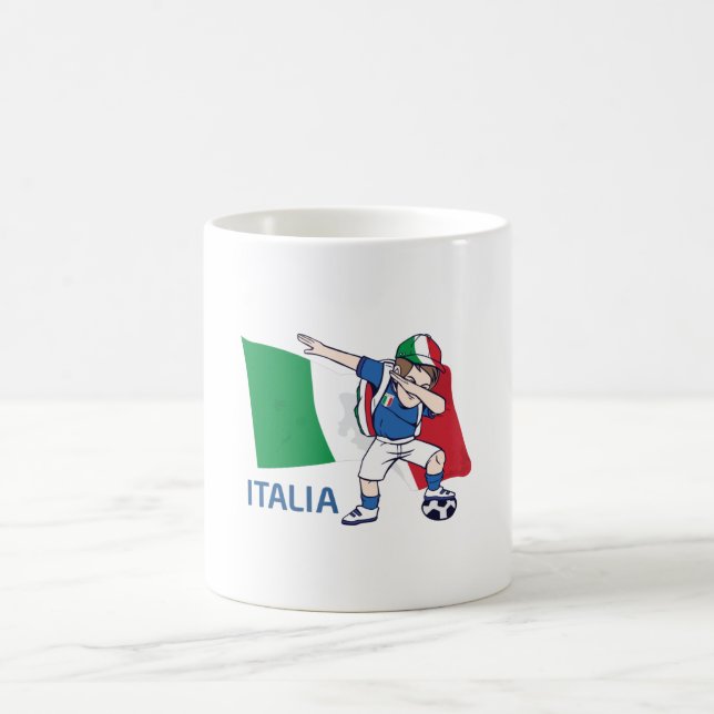 Italien Fußball Fan Kind Dabbing Schulboy Kaffeetasse (Mittel)