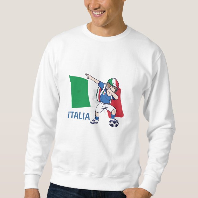 Italien Fußball Fan Kind Dabbing Schulboy Sweatshirt (Vorderseite)