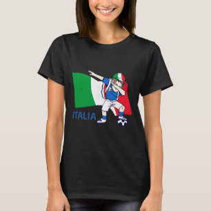 Italien Fußball Fan Kind Dabbing Schüler T-Shirt