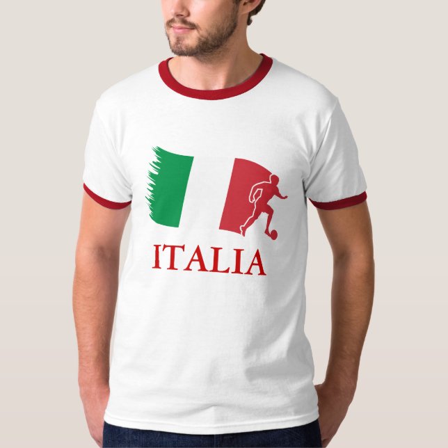Italien-Fußball-Flagge T-Shirt (Vorderseite)