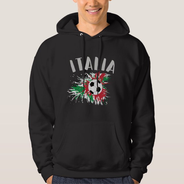 Italien-Fußball-Grunge-Flagge Hoodie (Vorderseite)