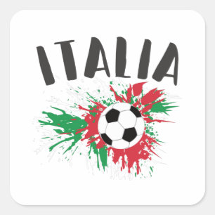 Italien-Fußball-Grunge-Flagge Quadratischer Aufkleber