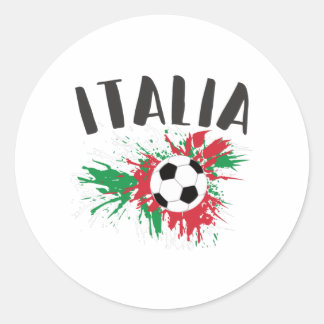 Italien-Fußball-Grunge-Flagge Runder Aufkleber