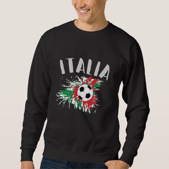 Italien-Fußball-Grunge-Flagge Sweatshirt (Vorderseite)