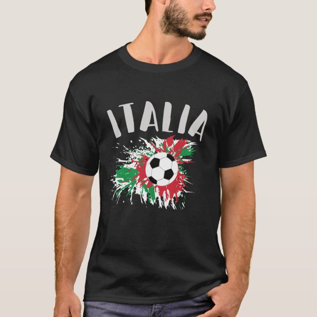 Italien-Fußball-Grunge-Flagge T-Shirt (Vorderseite)