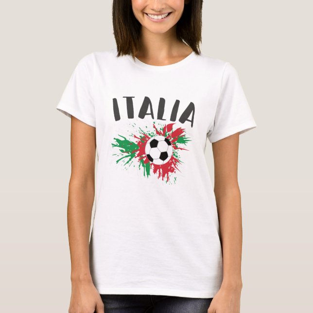 Italien-Fußball-Grunge-Flagge T-Shirt (Vorderseite)