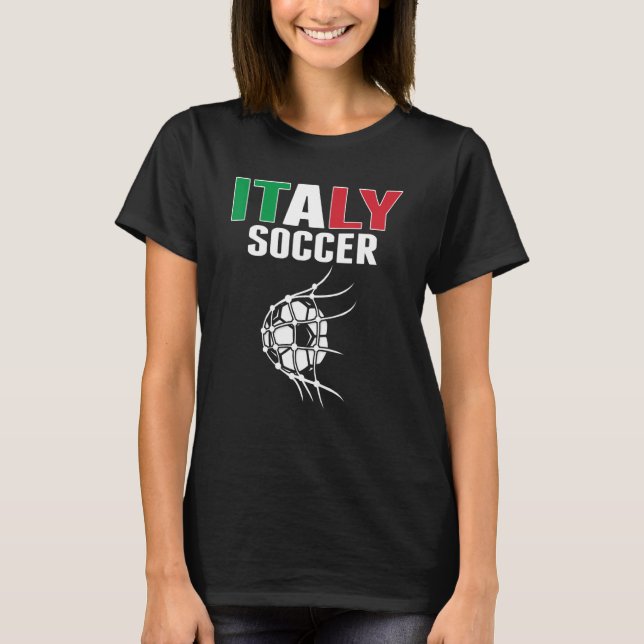 Italien Fußball im Netz Ziel Italienischer Fußball T-Shirt (Vorderseite)